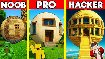 SPHERE HOUSE Build Battle In Minecraft - NOOB VS PRO CHALLENGE - Maizen Mizen Mazien Parody