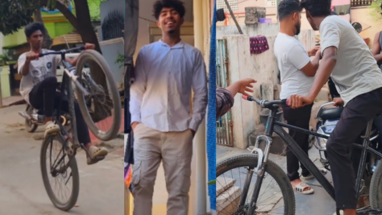 THE FIRST THRILLNG EXPERIENCE OF RIDING A BRAKE -LESS CYCLE IN GUNTUR WITH FRIENDS😲