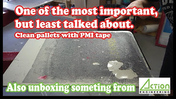 Changing pallet tape and unboxing a GOOD ONE from Action Engineering..