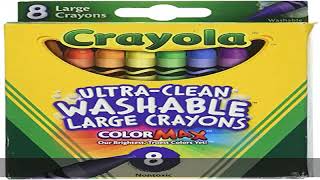 Crayola Washable Crayons, Large, 8 Colors - 2 Packs