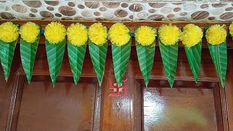How to make Mango leaves Toran for Door . Diwali decoration ideas. Artificial Door Toran 