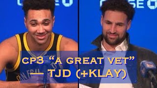 KLAY: Trayce Jr “another double-dub”; TJD: “not ordinary having this many legendary ppl on your team