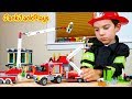 BEST Firefighter Costume Pretend Play with Lego City Fire Trucks