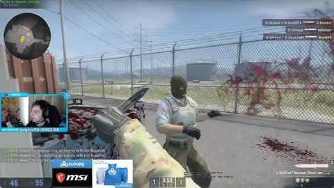 CSGO - Shroud gets a 4k on knife round - ESEA Rank S - Stream Highlight