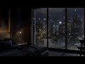 An Autumn Night In An NYC Hotel Room | Rain On Window & Thunder Sounds | Newtons Cradle | 4K