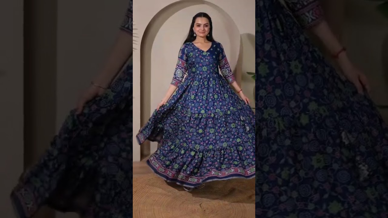 Navy Blue Silk Blend Dress