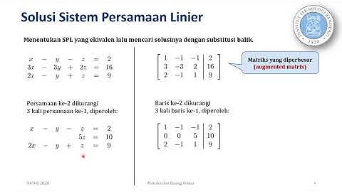 Subbab 2.1 (3/3) Sistem Persamaan Linier