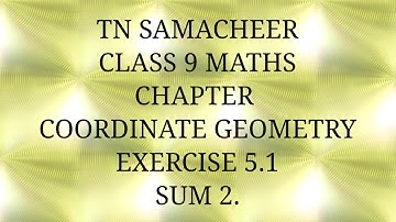 TN Samacheer kalvi, class 9, Maths, Chapter Coordinate Geometry, Exercise 5.1, Sum 2