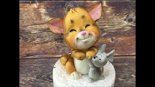 кот с мышкой из мастики ( короткая версия ) кот с мышкой из мастики ( короткая версия )