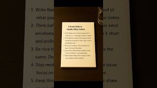 5 Smart Rules To Handle Office Politics