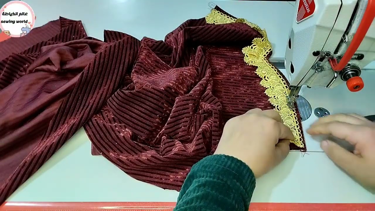 موديل صدر دشداشة قديفة بالدانتيل#قياس  XL