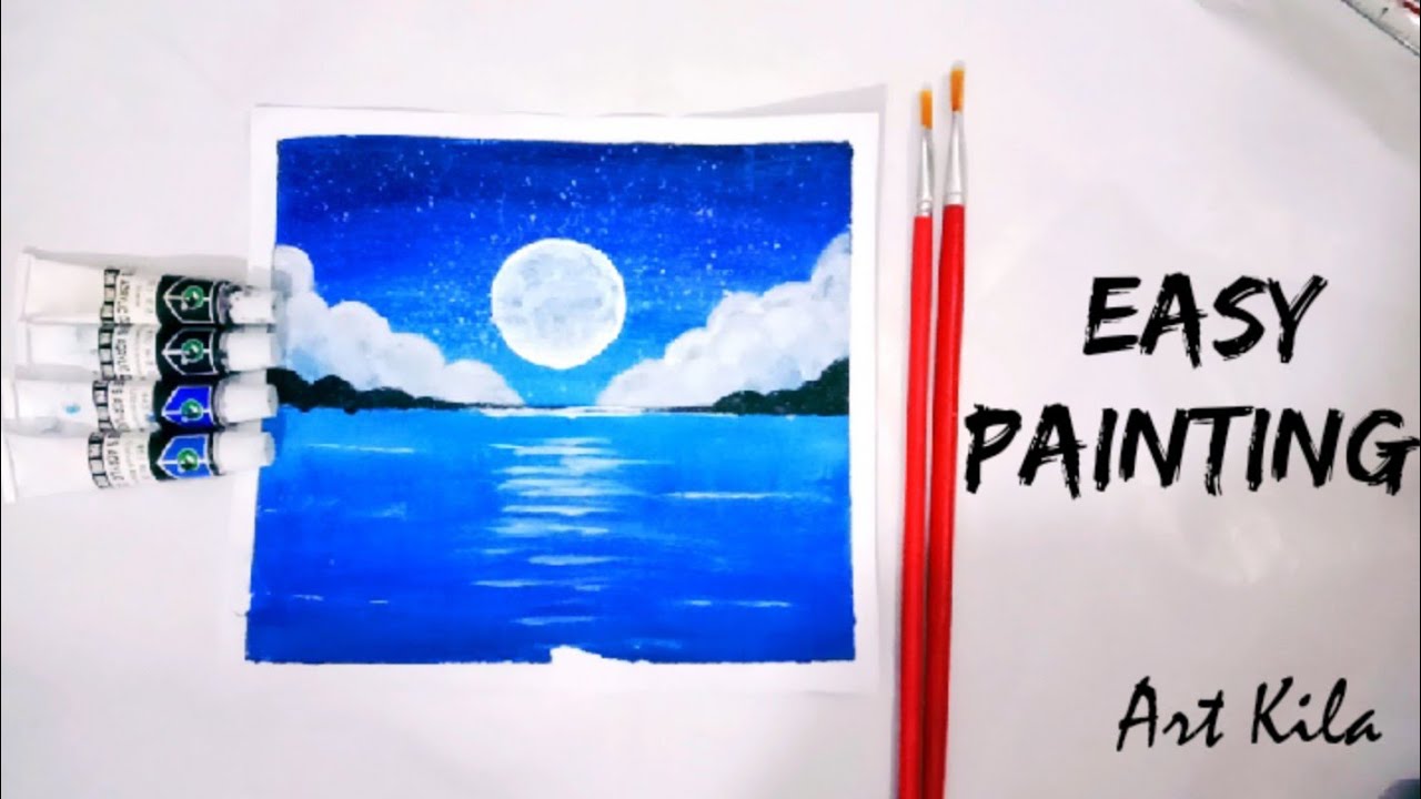 Night view | scenery | beautiful night view painting | - YouTube