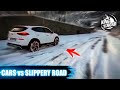 Cars Stuck in Snow! Cars vs slippery and icy road & spin outs 2022