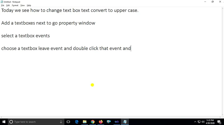 c# tutorial - Learn c# .net windows application - set textbox text convert to upper case