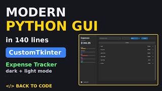 Modern Python GUI App with CustomTkinter – Build an Expense Tracker