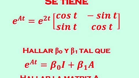 Hallar la matriz de una matriz exponencial