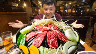 ALL YOU CAN EAT Genghis Khan MONGOLIAN BBQ in Sapporo Japan