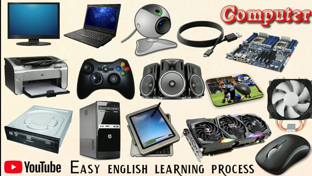 Computer part name  Parts of computer  Computer  Easy English Learning Process