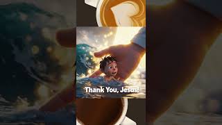 Child safely pulled to shore by Jesus’ light, looks up smiling #christianvideo