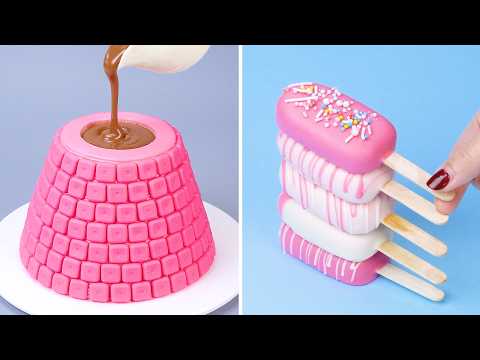 🍫So Tasty Dark & White Chocolate Cake With Milk Cream Recipes | Sweet Chocolate Cake For Party #24
