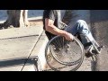 WHEELCHAIR DROPPING OFF A CURB W/ LESS IMPACT. #wheelchair