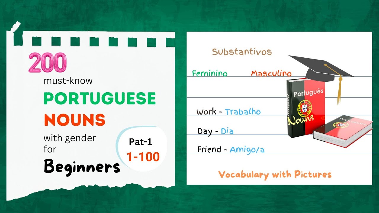 200 must-know Portuguese nouns(words) with gender | Part 1 | Vocabulary with Pictures.