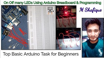 lets On Off Multiple LEDs using Arduino Breadboard and Programming - Basic To Advanced Languages