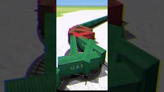 Craziest Extreme Train Drift Through Unique Bumpy Tracks 💥🤯🔥 BeamNG.Drive – Train simulator #shorts