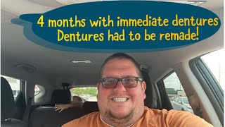 Month 4 with immediate dentures. Dentures had to be remade, amazing fit! Dentures at 35