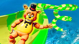 HOW Freddy and Bonnie rode the LONGEST WATER SLIDES IN THE WORLD GTA 5 RAGDOLLS