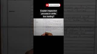 Inspection process in white box testing | #softwaretesting #shorts #short #shortvideo #computer