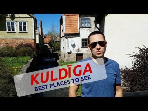 Widest waterfall in Europe? Kuldiga travel video. Latvia cities.