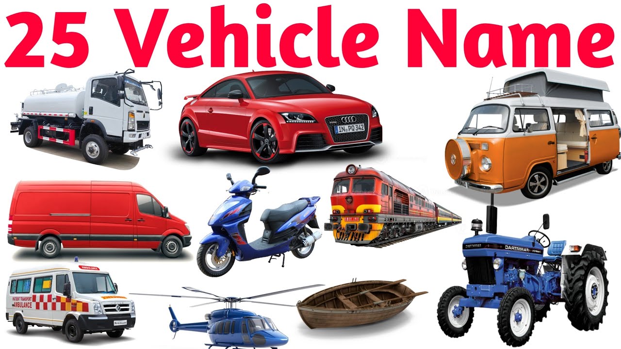 Vehicles Name (Part 15) | Car, Bus, Truck, Train for Toddlers 