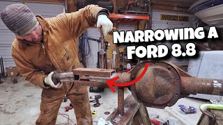 Narrowing a Ford 8.8 rear for our LS swap Dart build.