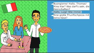 Deutsche Dialoge: Essen bestellen beim Imbiss / Restaurant - German dialogues: ordering food A2 B1