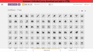 Download Icons from Icomoon and add in HTML