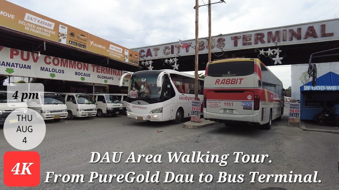 Dau Area Walking Tour. From PureGold Dau to Bus Terminal. Mabalacat.Pampanga.Philippines [4K