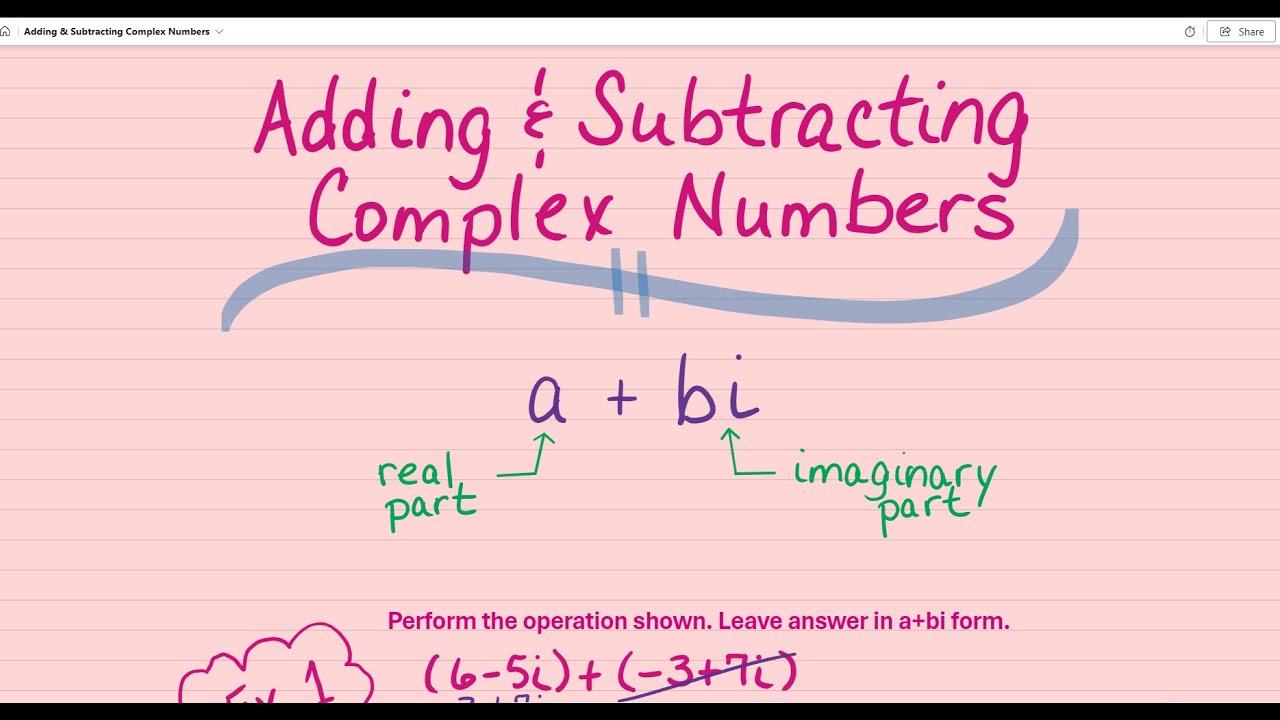 Adding & Subtracting Complex Numbers - YouTube
