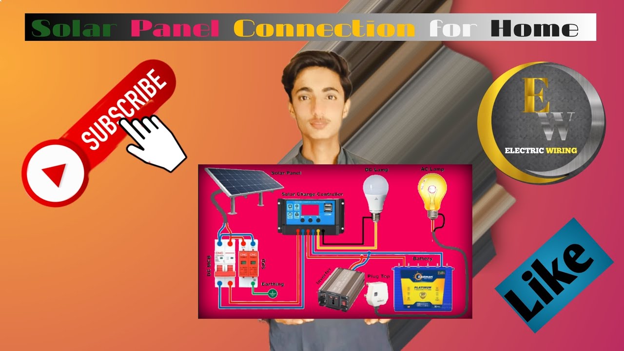 Complete solar panel Connection with solar charger controller and ...