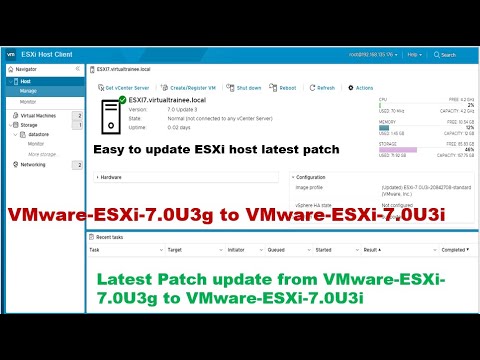 How to update ESXi host 7.0 latest patch ? | ESXi-7.0U3i patch | ESXi host patch update using ESXCLI