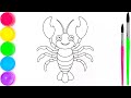 Lobster Coloring Page for Kids | Fun Sea Animal Coloring Video with Creative Kids Art