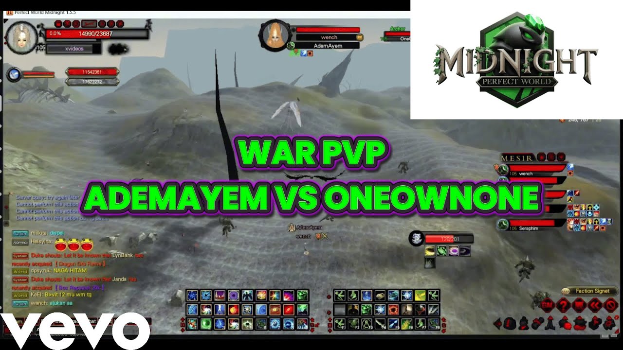 [ PW MIDNIGHT ] WAR ADEMAYEM VS ONEOWNONE | PERFECT WORLD MIDNIGHT 1.5.5 INCASTING