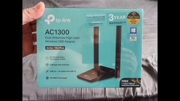 TP LINK AC1300 USB WiFi Adapter Unboxing, Speed Test, and Review