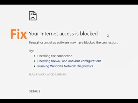 How To Fix Your Internet Access Is Blocked In Chrome Err Network Access Denied Youtube - how to stop antivirus from blocking roblox