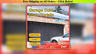 8x7FT(254x218cm) Garage Door Curtain Thickened Oxford Cloth Cold-Proof Warm Windproof Magnetic