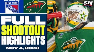 New York Rangers at Minnesota Wild | FULL Shootout Highlights - November 4, 2023