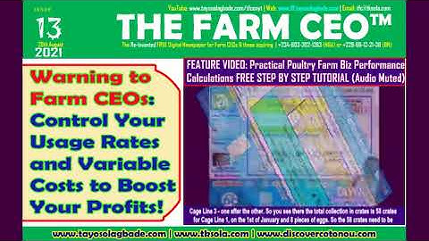 Warning to Farm CEOs: Control Your Usage Rates and Variable Costs to Boost Your Profits! | TFCEO 13