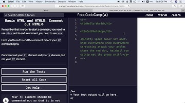 Comment out HTML | freecodecamp
