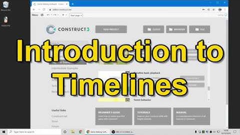 Introduction to timelines in Construct 3