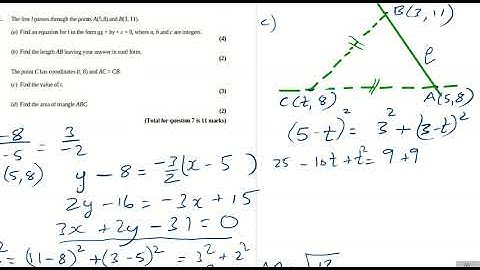 Pearson-Edexcel GCSE to A-level Transition Straight Line Graphs Exam Questions Q7